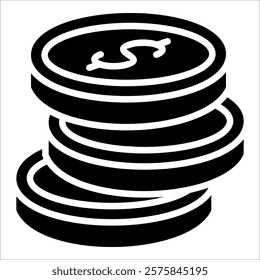Coin Stack Icon Element For Design