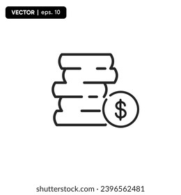 coin stack icon, finance and business icon, vector eps 10