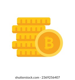 Coin stack icon flat vector. Crypto money. Business finance isolated
