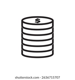 coin stack icon illustration symbol element design