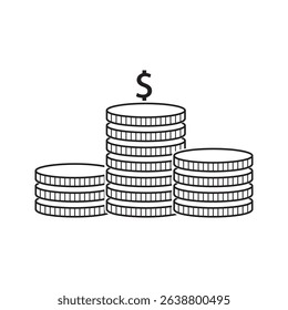 coin stack icon illustration symbol element design