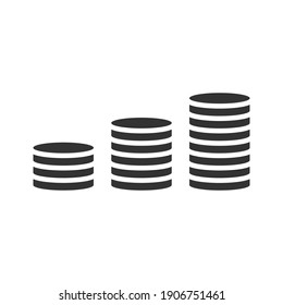 Coin stack icon. Money dollar symbol. Busines pay concept. Vector isolated on white	