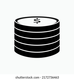 Coin Stack Icon. Money Symbol - Vector.