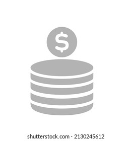Coin stack icon on white background, vector illustration