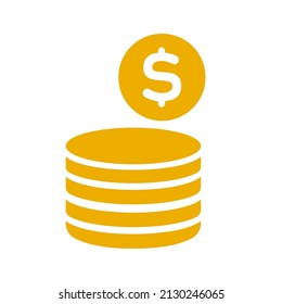 Coin stack icon on white background, vector illustration