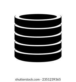 Coin stack icon on white background