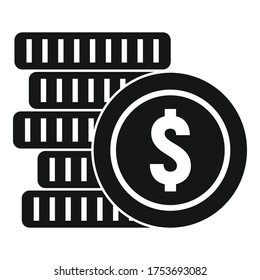 Coin stack icon. Simple illustration of coin stack vector icon for web design isolated on white background