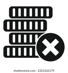 Coin stack icon simple vector. Card error. Phone sale