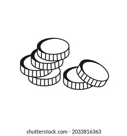 coin stack icon or symbol design
