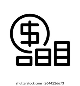 Coin Stack Icon Vector Symbol Design Illustration