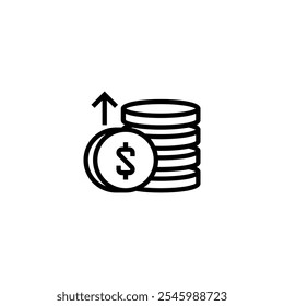 Coin stack line icon. linear style sign for mobile concept and web design. Outline vector icon.