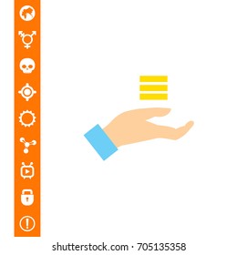 Coin stack on palm