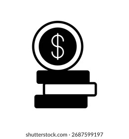 Ícone de vetor de pilha de moedas que pode facilmente modificar ou editar

