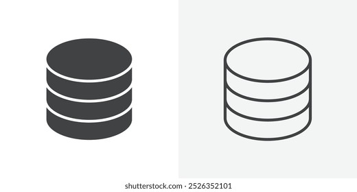 Icono de pilas de monedas de diseño de conjunto plano y simple