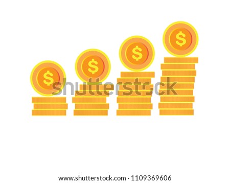 Coin stacks vector illustration