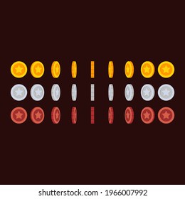 Coin Star Animation Sprite. Left To Right