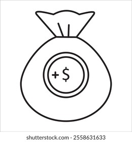 coin stock icon outline vector