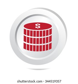 Coin symbol button icon vector illustration
