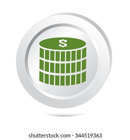 Coin symbol button icon vector illustration