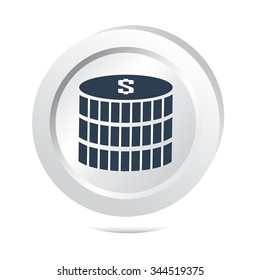 Coin symbol button icon vector illustration