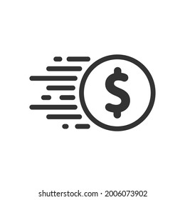 Coin symbol. Dollar icon. Money sign. Dollar money cash icon. Vector illustration. Eps 10.