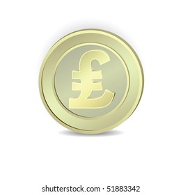 The coin with  symbol of the Italian lira. Vector.