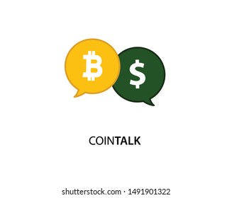 coin talk logo template design vector