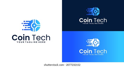 Coin Technology Logo Design, Digital Currency Logo