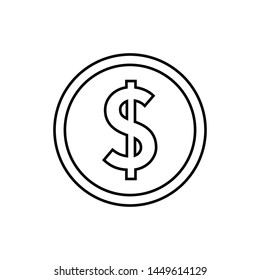 Coin template icon, coin currency vector element