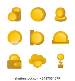 coin theme three-dimensional icon collection