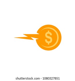 Coin + Thunder Logo Design