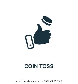 Coin Toss icon. Monochrome simple element from fortune teller collection. Creative Coin Toss icon for web design, templates, infographics and more svg