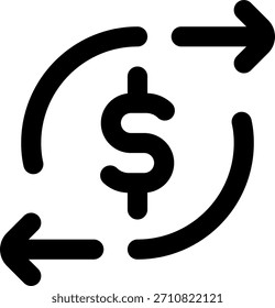 Coin Transfer Vektor Design im modernen Stil, Geldwechsel und digitales Zahlungskonzept, Business Transaction Illustration. Liniensymbol