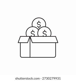 coin unbox icon sign vector