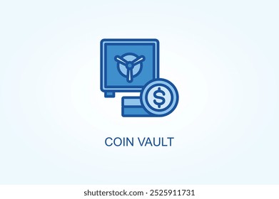 Ilustración de Vector de símbolo de bóveda de moneda o logotipo