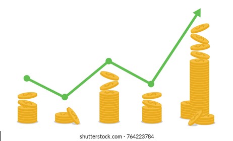 Coin up vector. business vector. free space for text.