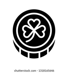 Coin vector, Feast of Saint Patrick solid style icon