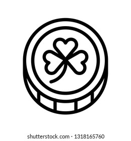 Coin vector, Feast of Saint Patrick line style icon
