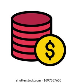 icono de color plano vectorial de la moneda 