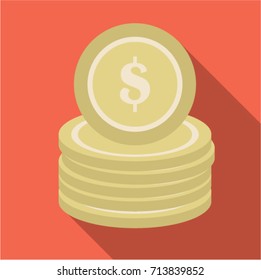 coin vector flat illustration icon background