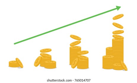 coin up vector. free space for text. business vector.
