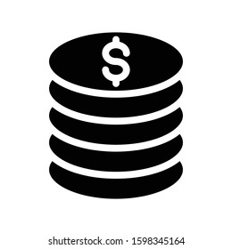 coin vector glyph flat icon 
