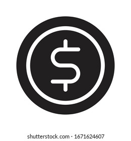 coin vector glyph flat icon 