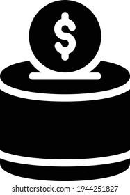 coin vector glyph flat icon