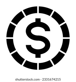 Coin Vector Glyph Icon For Personal And Commercial Use.
