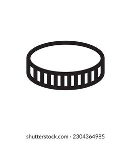 Coin vector icon. Casino coins sign. Casino chips icon. Money flat sign design. Illustration of coin line icon. Linear flat cent coin symbol pictogram. UX UI icon