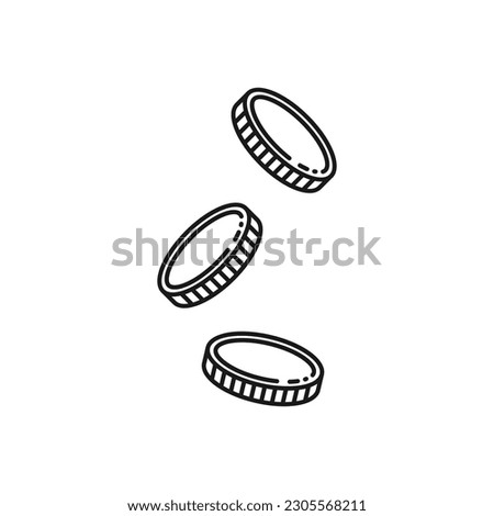 Coin vector icon. Casino coins sign. Casino chips icon. Money flat sign design. Illustration of coin line icon. Linear flat cent coin symbol pictogram. UX UI icon