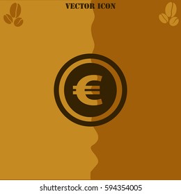 Coin vector  icon. Coffee symbol background.