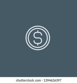 Coin vector icon. Coin concept stroke symbol design. Thin graphic elements vector illustration, outline pattern for your web site design, logo, UI. EPS 10.