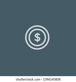 Coin vector icon. Coin concept stroke symbol design. Thin graphic elements vector illustration, outline pattern for your web site design, logo, UI. EPS 10.